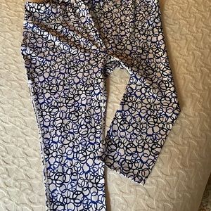 Chico's Blue and Black Patterned Leggings